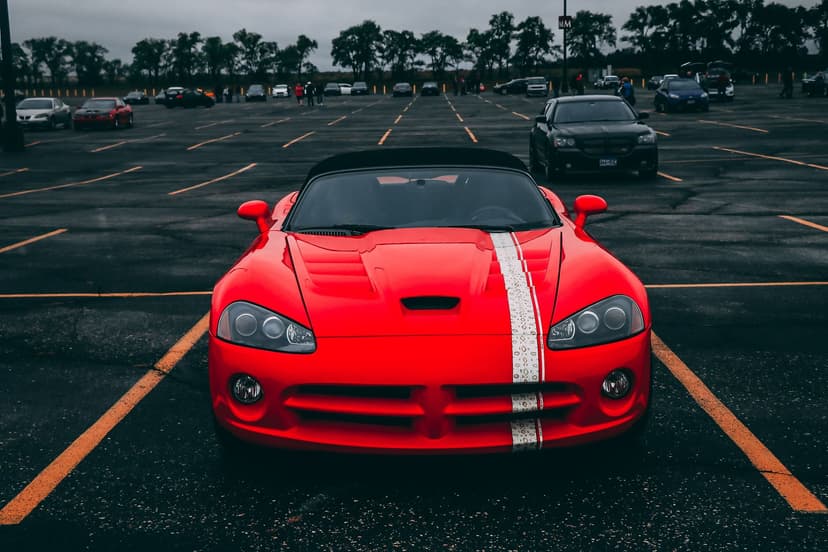 Sports car parking lot